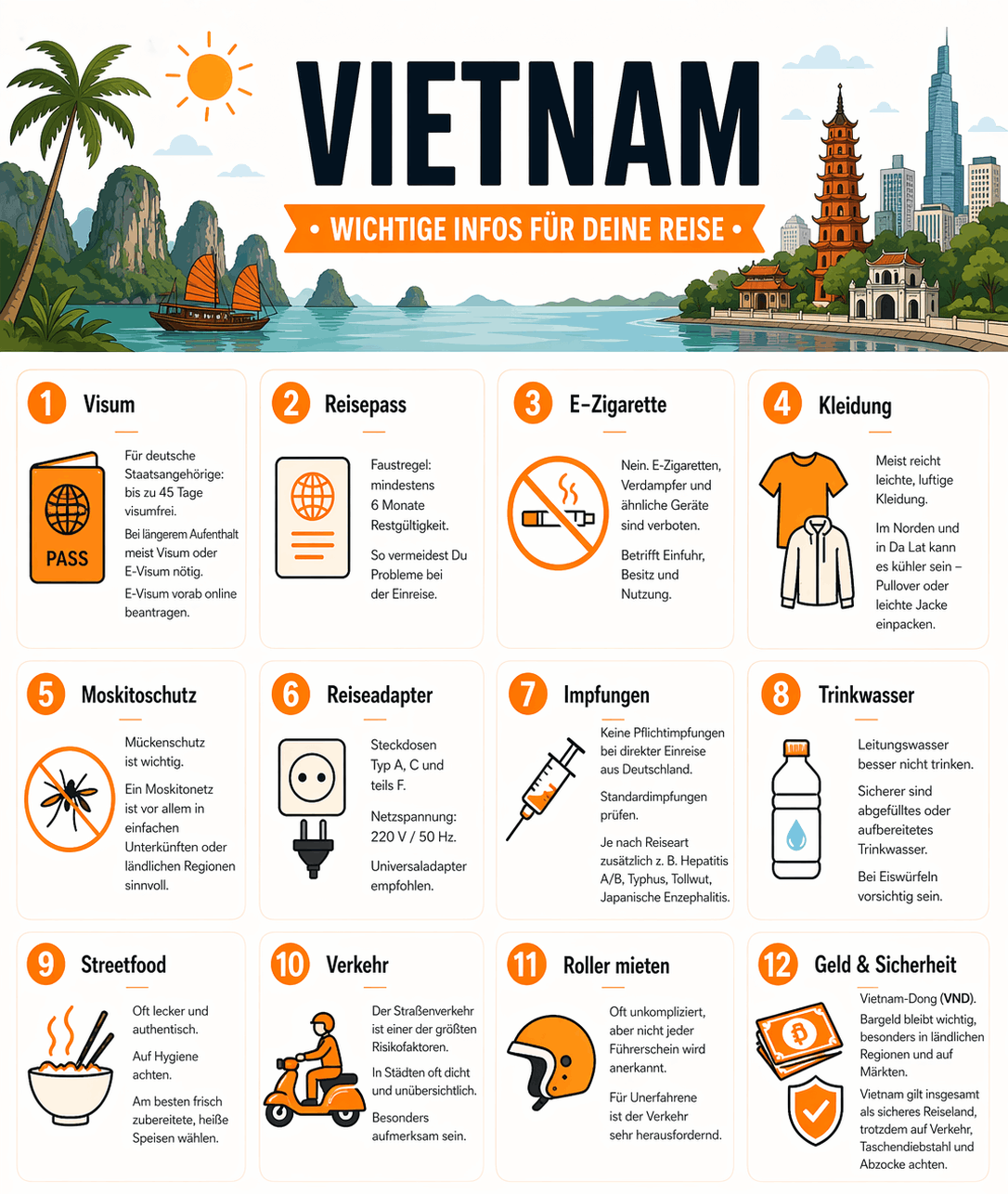 Vietnam Reise Infografik